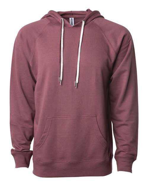Unisex Icon Lightweight Loopback Terry Hooded Sweatshirt - Port Front