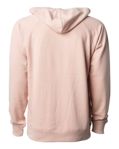 Unisex Icon Lightweight Loopback Terry Hooded Sweatshirt - Rose Back
