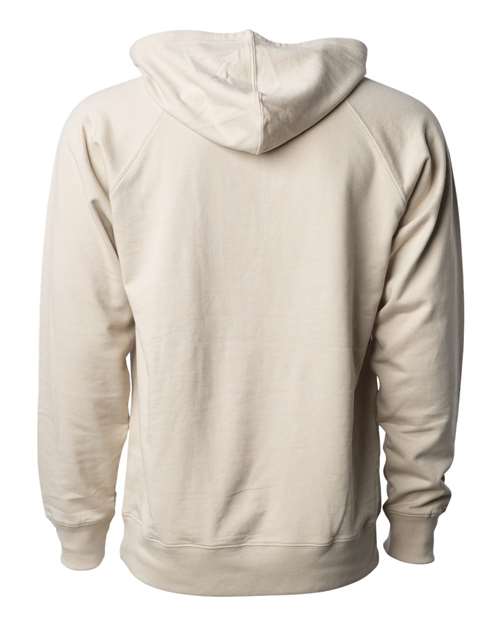Unisex Icon Lightweight Loopback Terry Hooded Sweatshirt - Sand Back