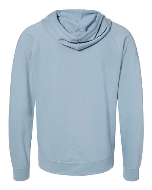 Unisex Icon Lightweight Loopback Terry Full-Zip Hooded Sweatshirt - Misty Blue Back