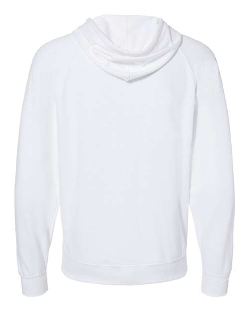 Unisex Icon Lightweight Loopback Terry Full-Zip Hooded Sweatshirt - White Back