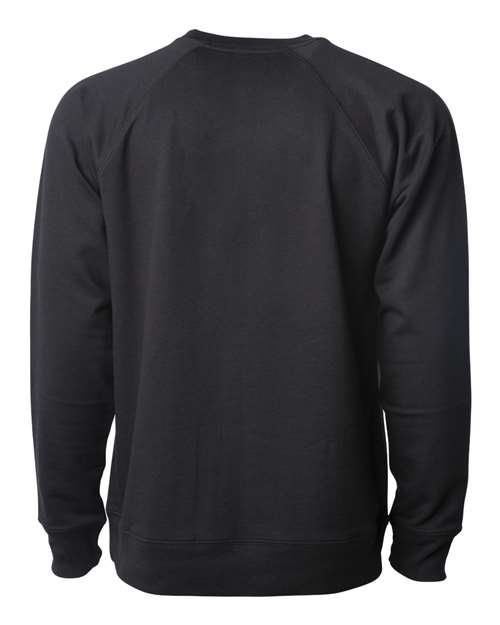 Unisex Icon Lightweight Loopback Terry Crewneck Sweatshirt - Black Back