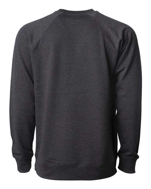 Unisex Icon Lightweight Loopback Terry Crewneck Sweatshirt - Charcoal Heather Back