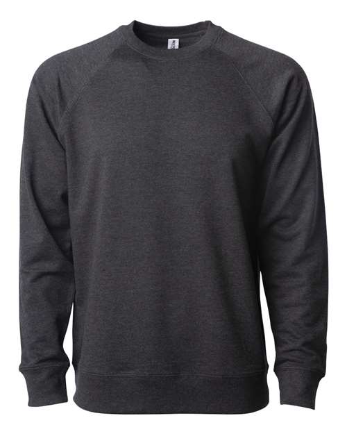Unisex Icon Lightweight Loopback Terry Crewneck Sweatshirt - Charcoal Heather Front