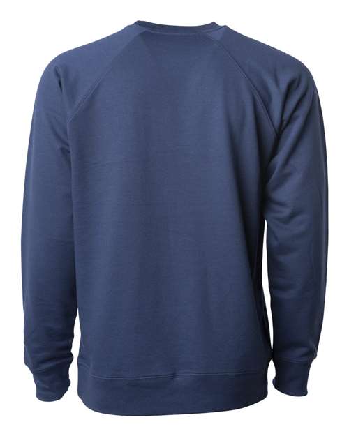 Unisex Icon Lightweight Loopback Terry Crewneck Sweatshirt - Indigo Back