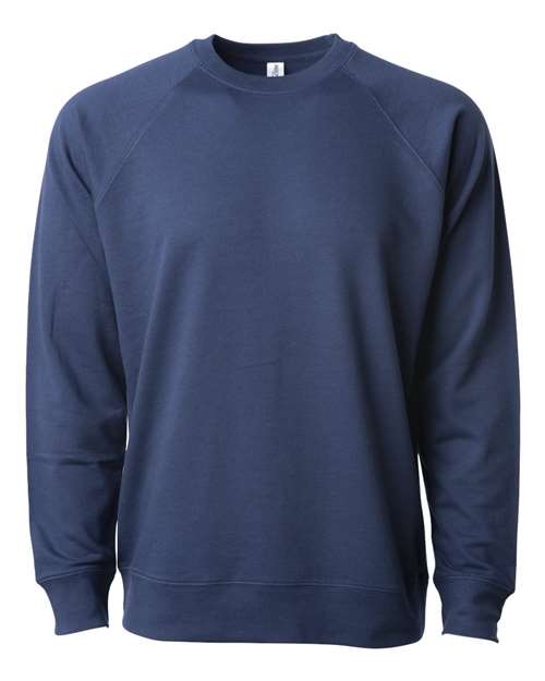 Unisex Icon Lightweight Loopback Terry Crewneck Sweatshirt - Indigo Front