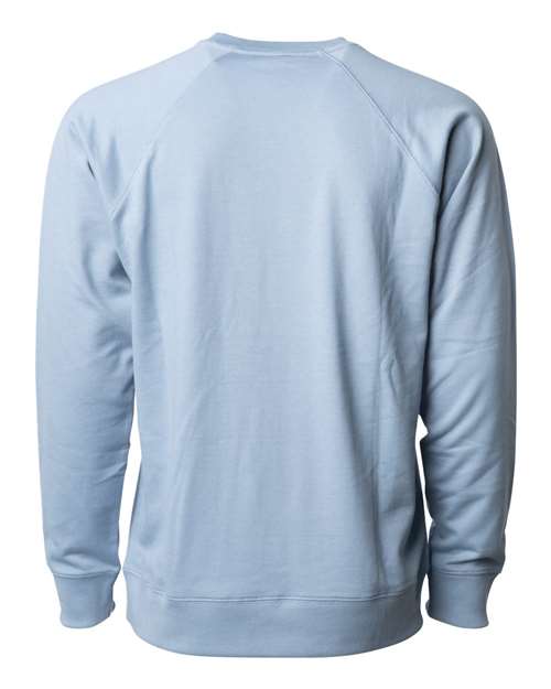 Unisex Icon Lightweight Loopback Terry Crewneck Sweatshirt - Misty Blue Back