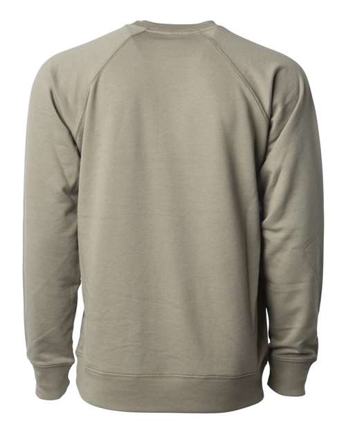 Unisex Icon Lightweight Loopback Terry Crewneck Sweatshirt - Olive Back