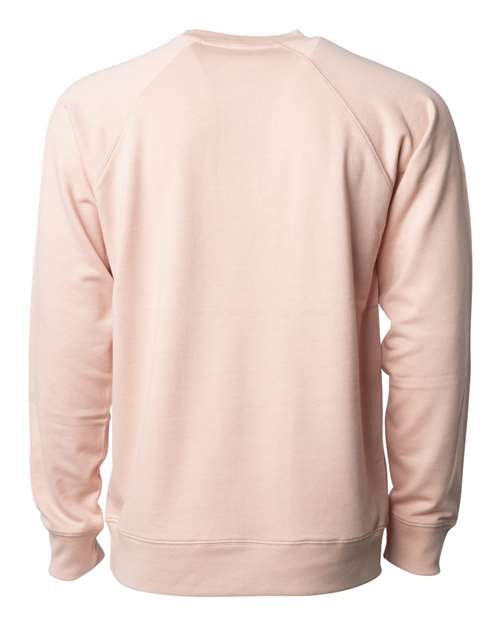 Unisex Icon Lightweight Loopback Terry Crewneck Sweatshirt - Rose Back