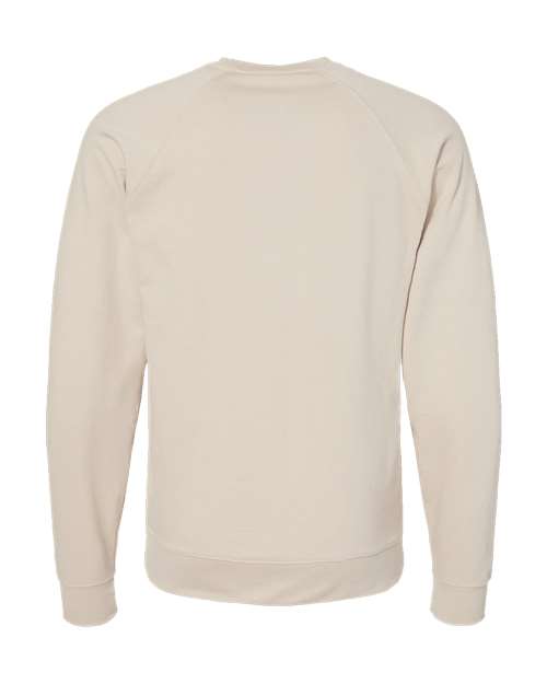Unisex Icon Lightweight Loopback Terry Crewneck Sweatshirt - Sand Back