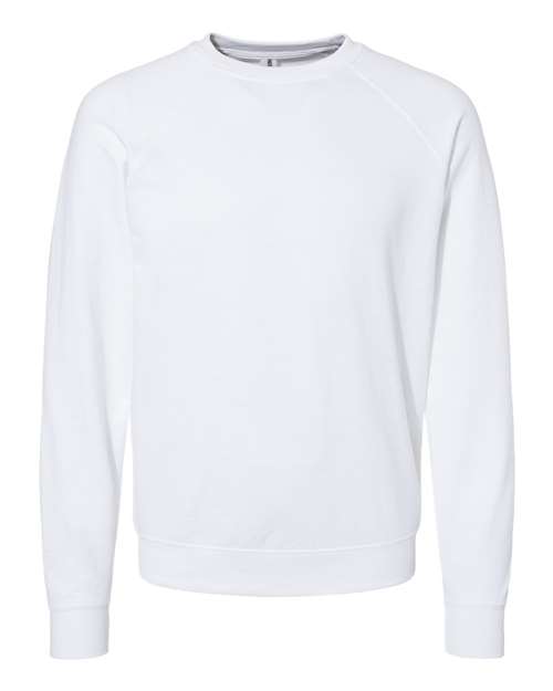 Unisex Icon Lightweight Loopback Terry Crewneck Sweatshirt - White Front