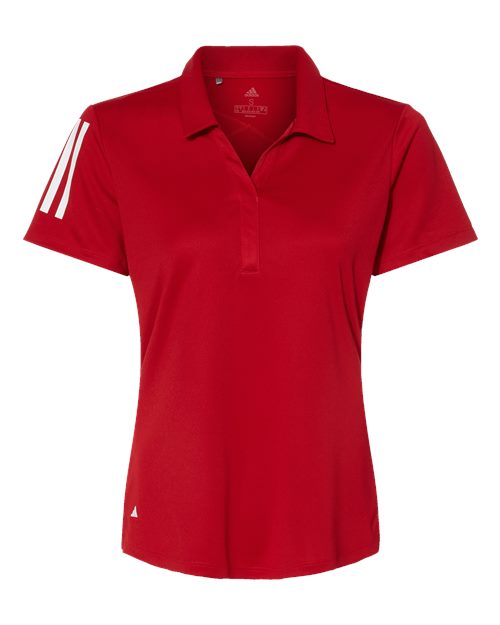 Women's Floating 3-Stripes Polo - Team Power Red/ White Front