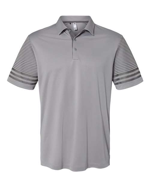 Men's Striped Sleeve Polo - Grey Three/ Grey Five Front