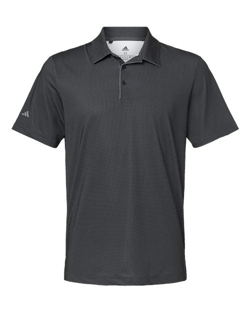 Men's Ultimate365 Diamond Dot Print Polo - Black/ White/ Grey Three Front