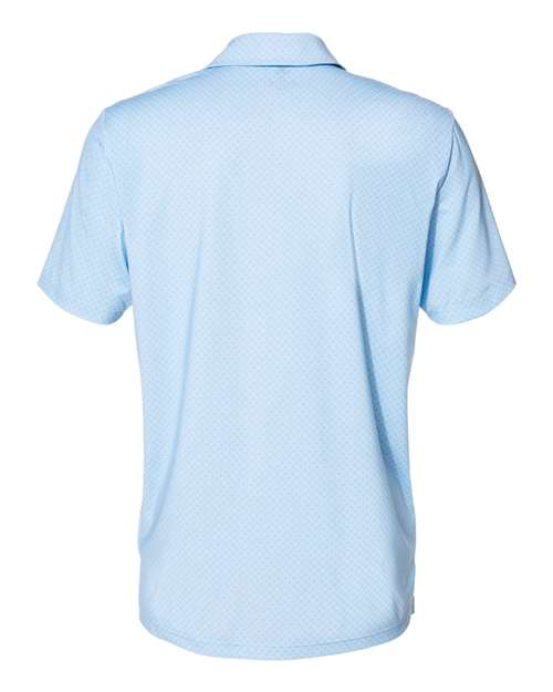Men's Ultimate365 Diamond Dot Print Polo - Glow Blue/ White/ Navy Back
