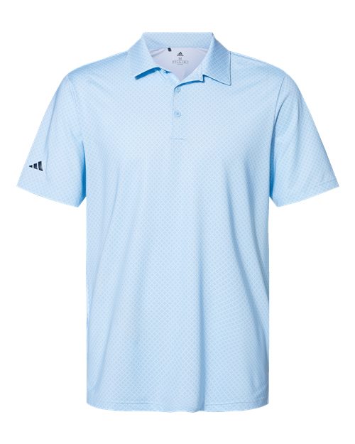 Men's Ultimate365 Diamond Dot Print Polo - Glow Blue/ White/ Navy Front