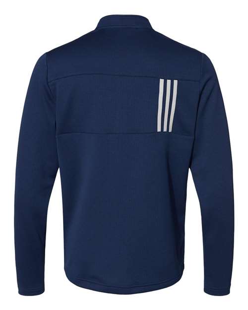 Men's 3-Stripes Double-Knit Quarter-Zip Pullover - Team Navy Blue/ Grey Two Back