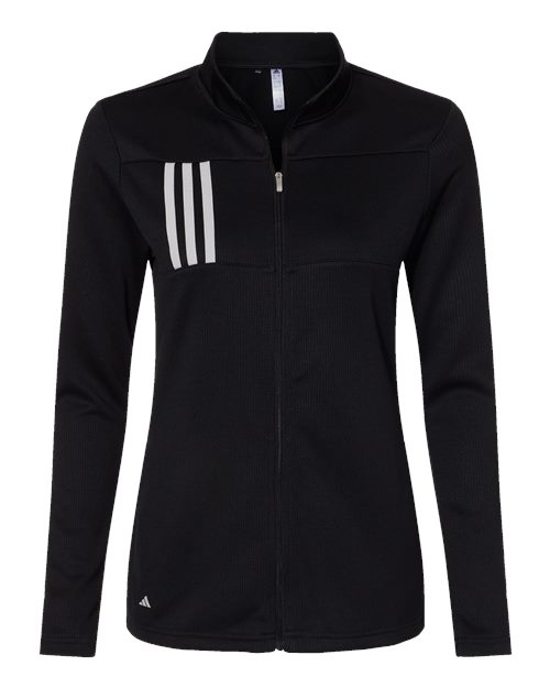 Women's 3-Stripes Double Knit Full-Zip Jacket - Black/ Grey Two Front