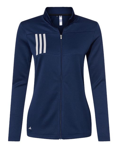 Women's 3-Stripes Double Knit Full-Zip Jacket - Team Navy Blue/ Grey Two Front