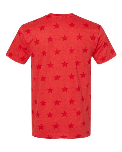 Men's Star Print Tee - Red Star Back