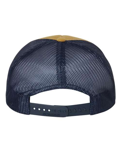 Troutdale Corduroy Trucker Cap - Amber Gold/ Navy Back