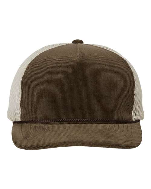 Troutdale Corduroy Trucker Cap - Brown/ Sand Front