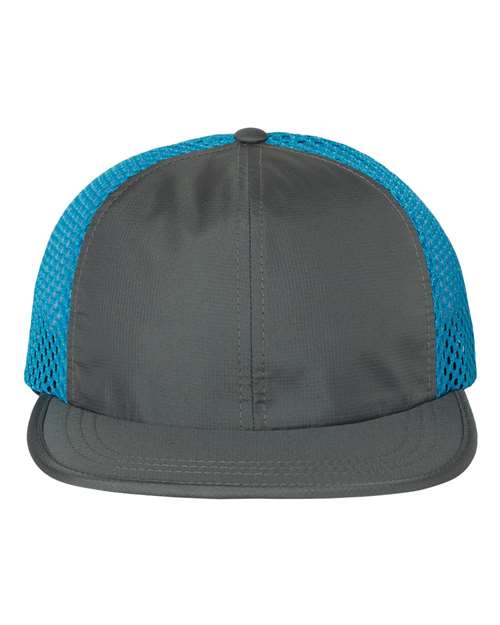 Rogue Wide Set Mesh Cap - Charcoal/ Cyan Front
