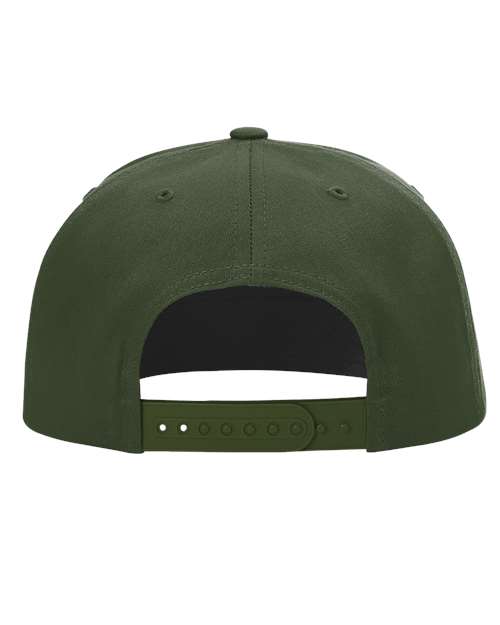 Pinch Front Structured Snapback Trucker Cap - Army Olive Back