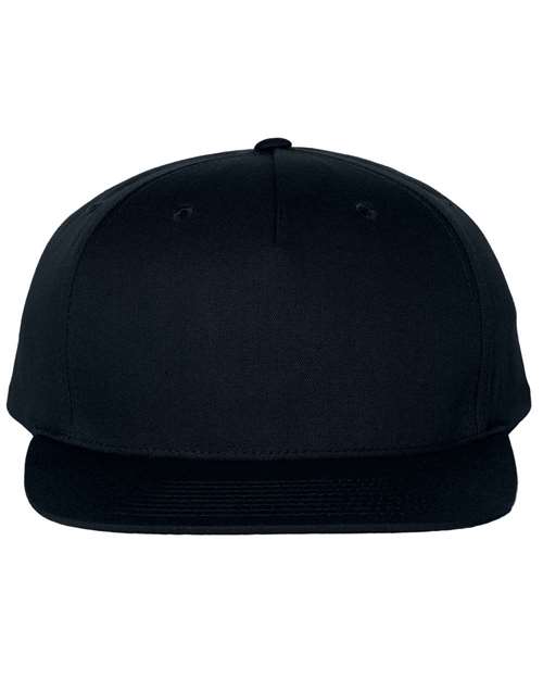 Pinch Front Structured Snapback Trucker Cap - Black Front
