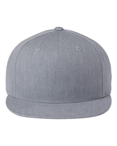 Pinch Front Structured Snapback Trucker Cap - Heather Grey Front