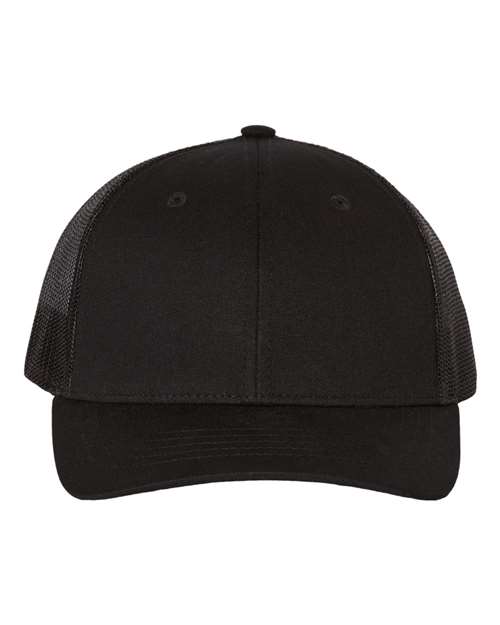 Youth Trucker Snapback Cap - Black Front