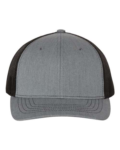 Youth Trucker Snapback Cap - Heather Grey/ Black Front