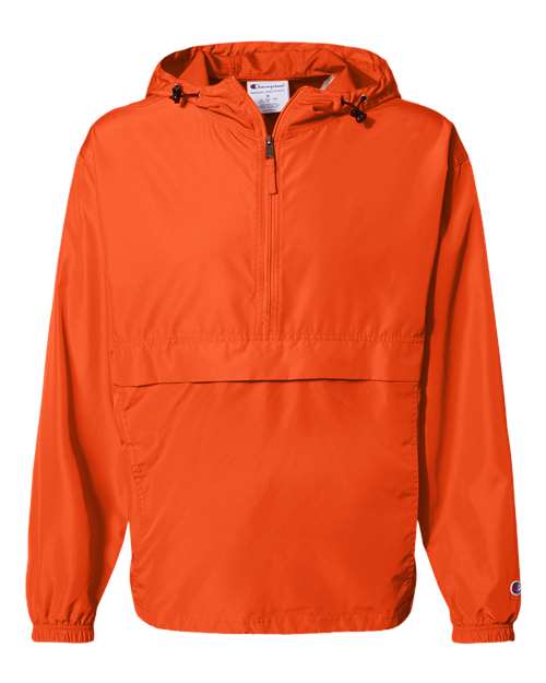 Unisex Packable Anorak Jacket - Orange Front
