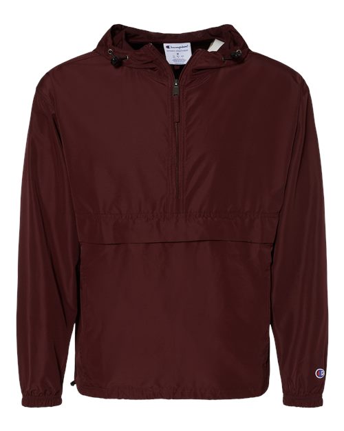 Unisex Packable Anorak Jacket - Maroon Front