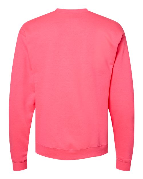 Unisex EcoSmart® Crewneck Sweatshirt - Safety Pink Back