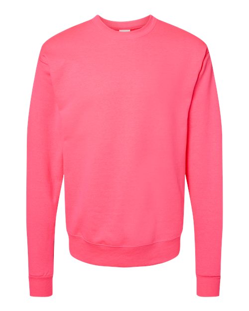Unisex EcoSmart® Crewneck Sweatshirt - Safety Pink Front