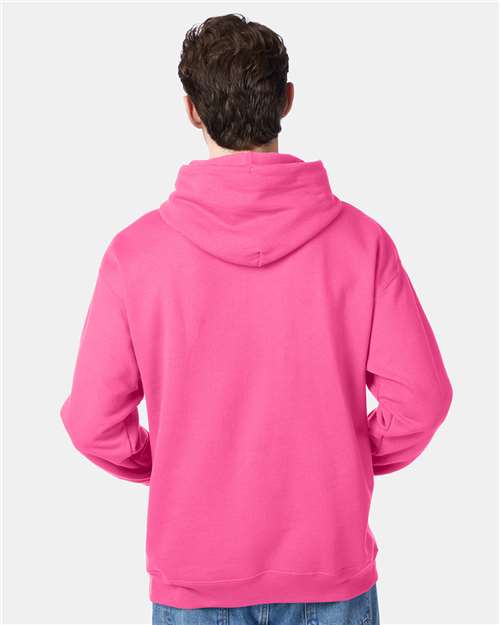 Unisex EcoSmart® Hooded Sweatshirt - Safety Pink Back
