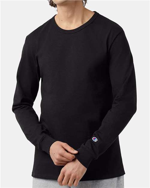Unisex Heritage Jersey Long Sleeve T-Shirt - Black Front
