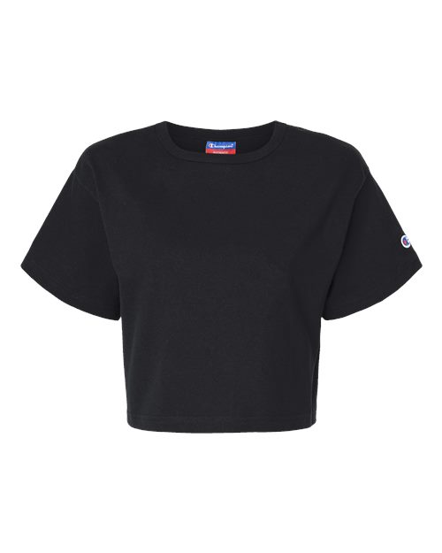 Women's Heritage Jersey Crop T-Shirt - Black Front