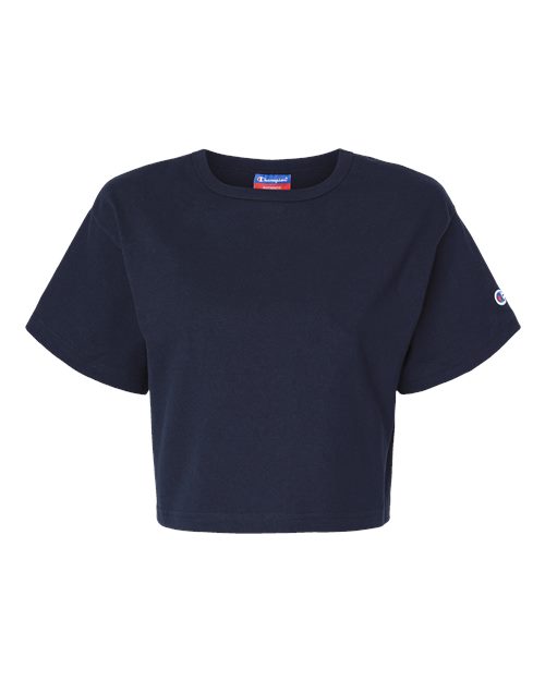 Women's Heritage Jersey Crop T-Shirt - Navy Front