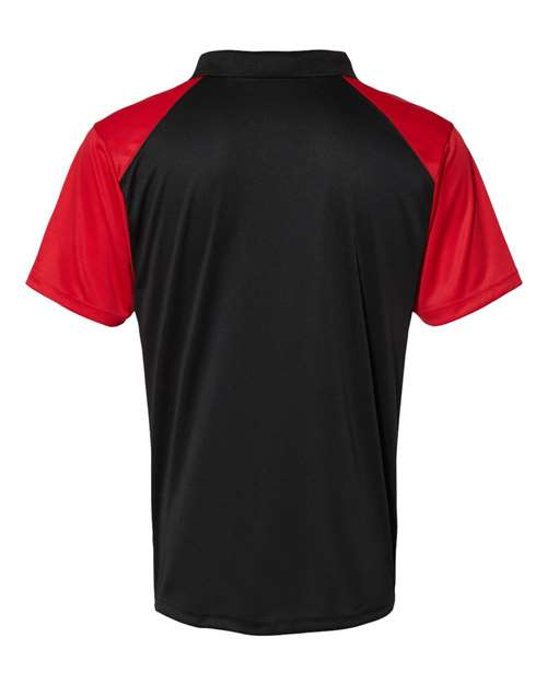 Men's Sport Polo - Black/ Red Back