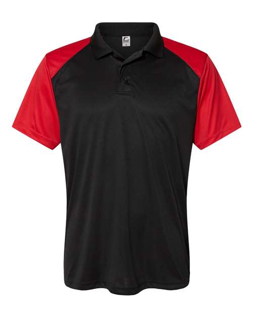 Men's Sport Polo - Black/ Red Front