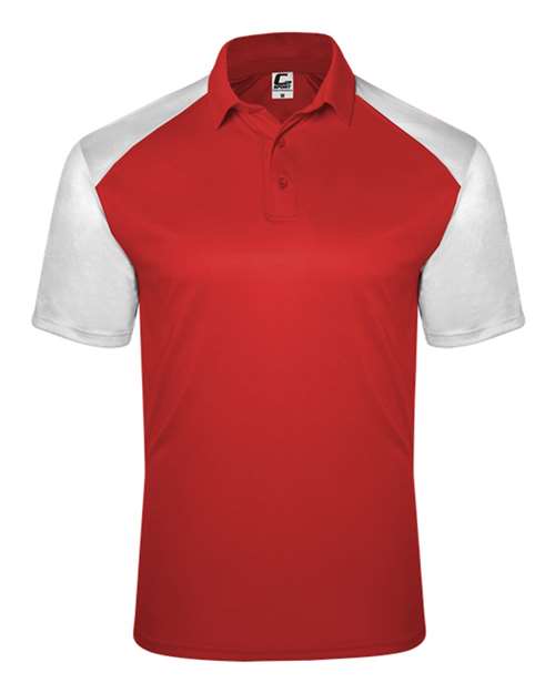 Men's Sport Polo - Red/ White Front