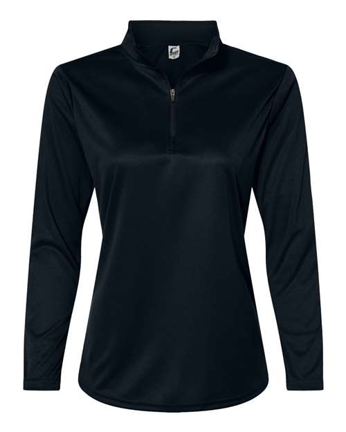 Women's Quarter-Zip Pullover - Black Front