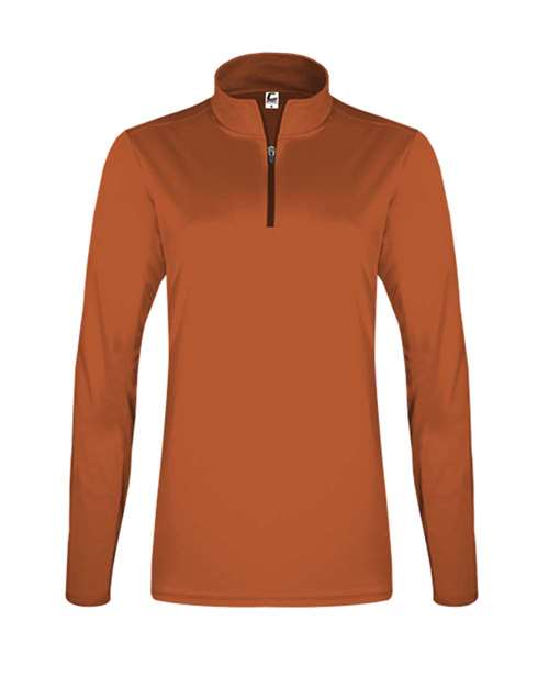 Women's Quarter-Zip Pullover - Burnt Orange Front