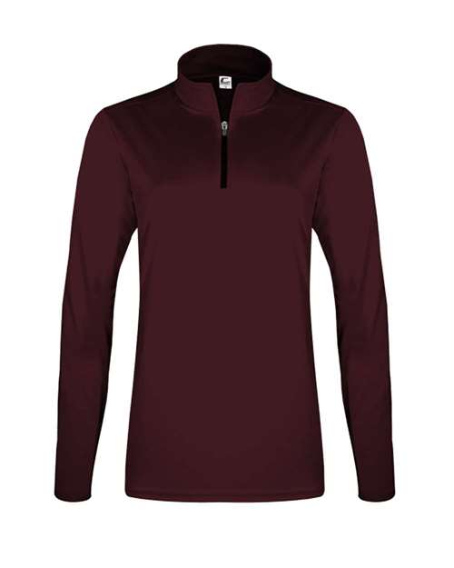 Women's Quarter-Zip Pullover - Maroon Front
