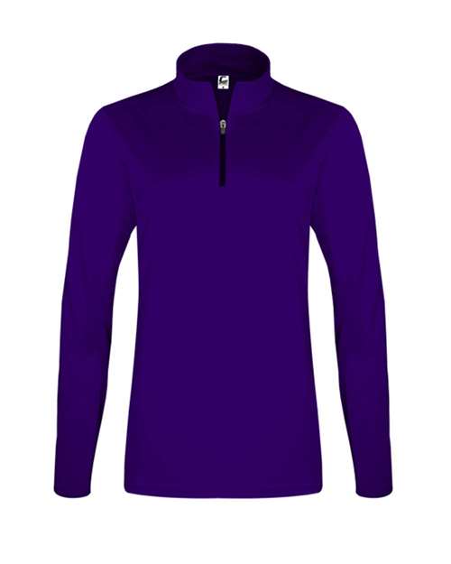 Women's Quarter-Zip Pullover - Purple Front