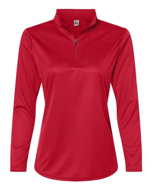 Women's Quarter-Zip Pullover - Red Front