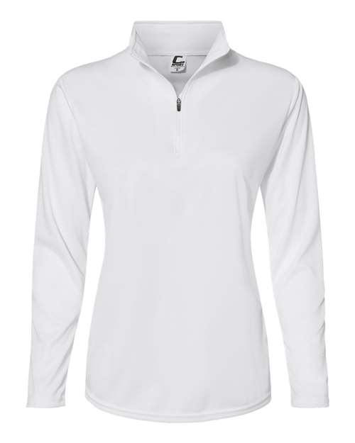 Women's Quarter-Zip Pullover - White Front