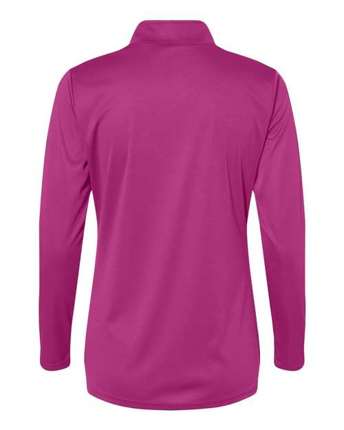 Women's Quarter-Zip Pullover - Hot Pink Back